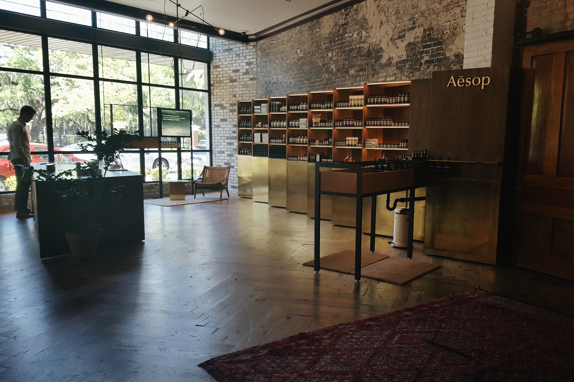Interior of the Aesop store in Oxford Exchange