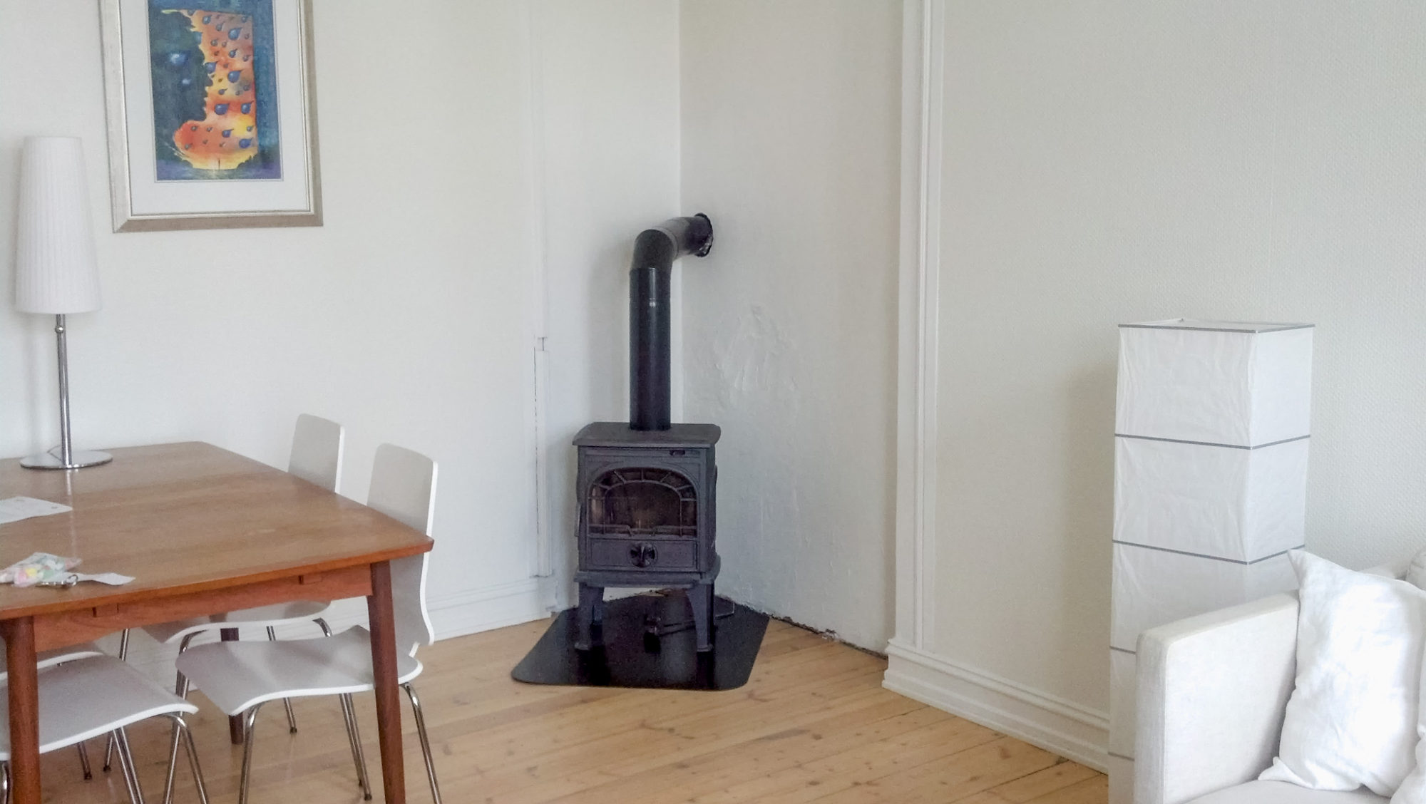 A fireplace in an Airbnb in Oslo