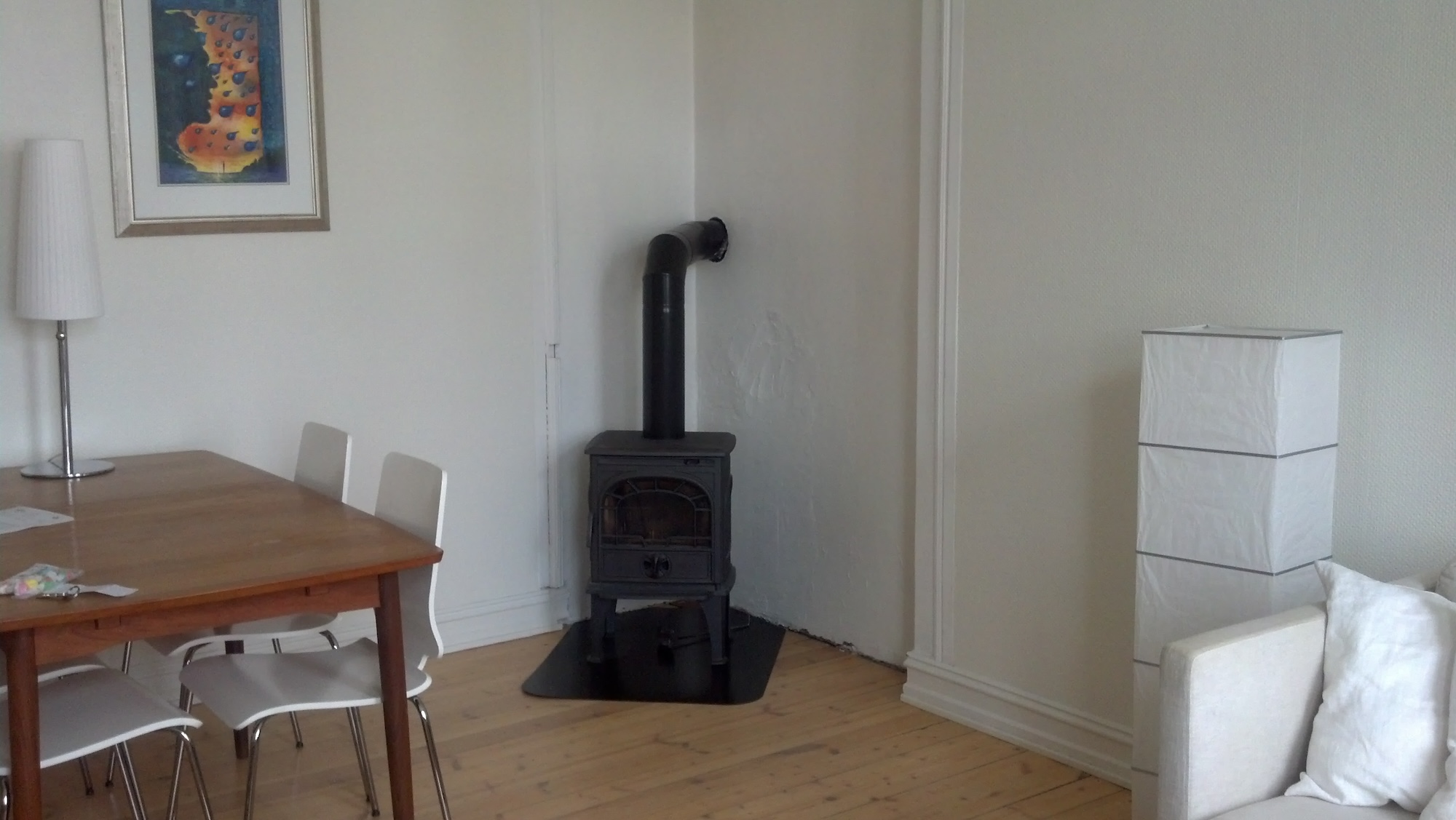A fireplace in an Airbnb in Oslo