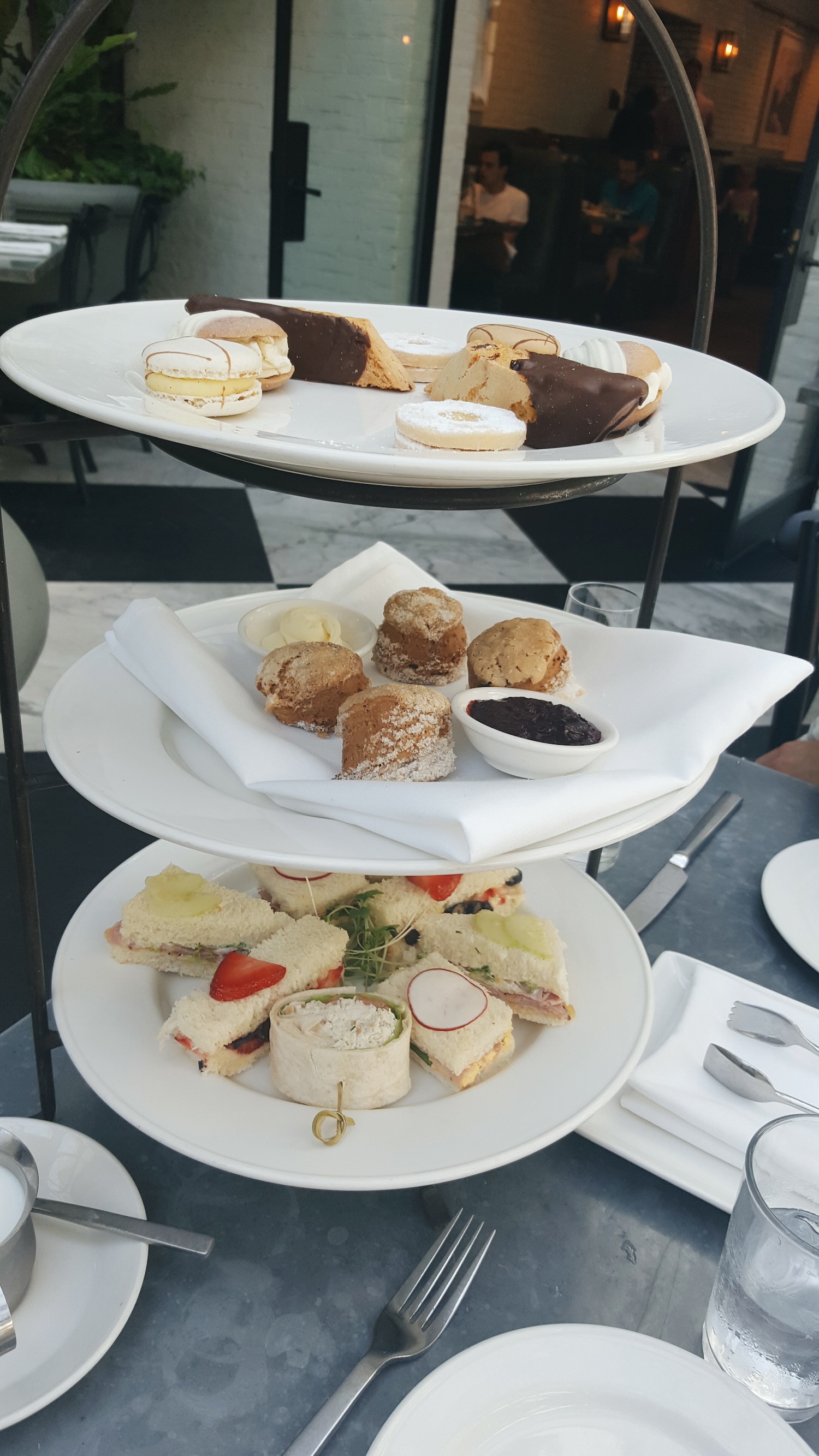 Tea sandwiches and pastries at the Oxford Exchange