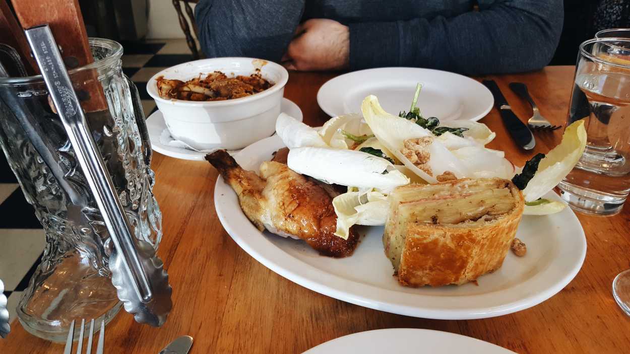 The main courses at the sugar shack brunch