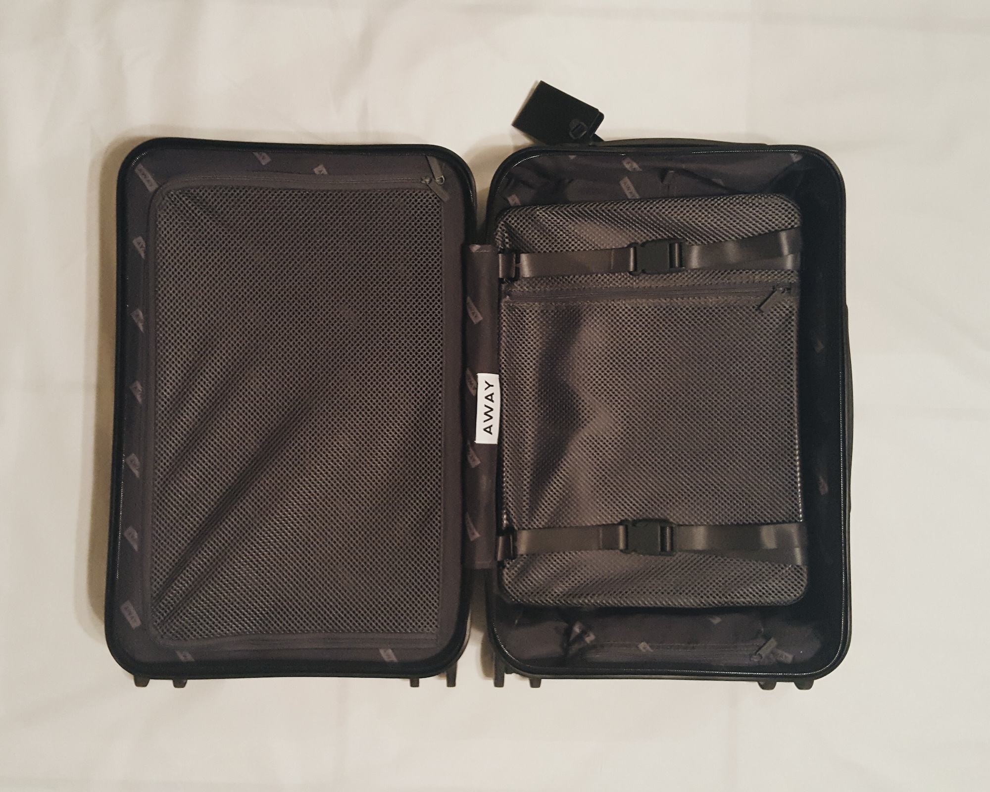 Interior of the Carry-On suitcase from Away