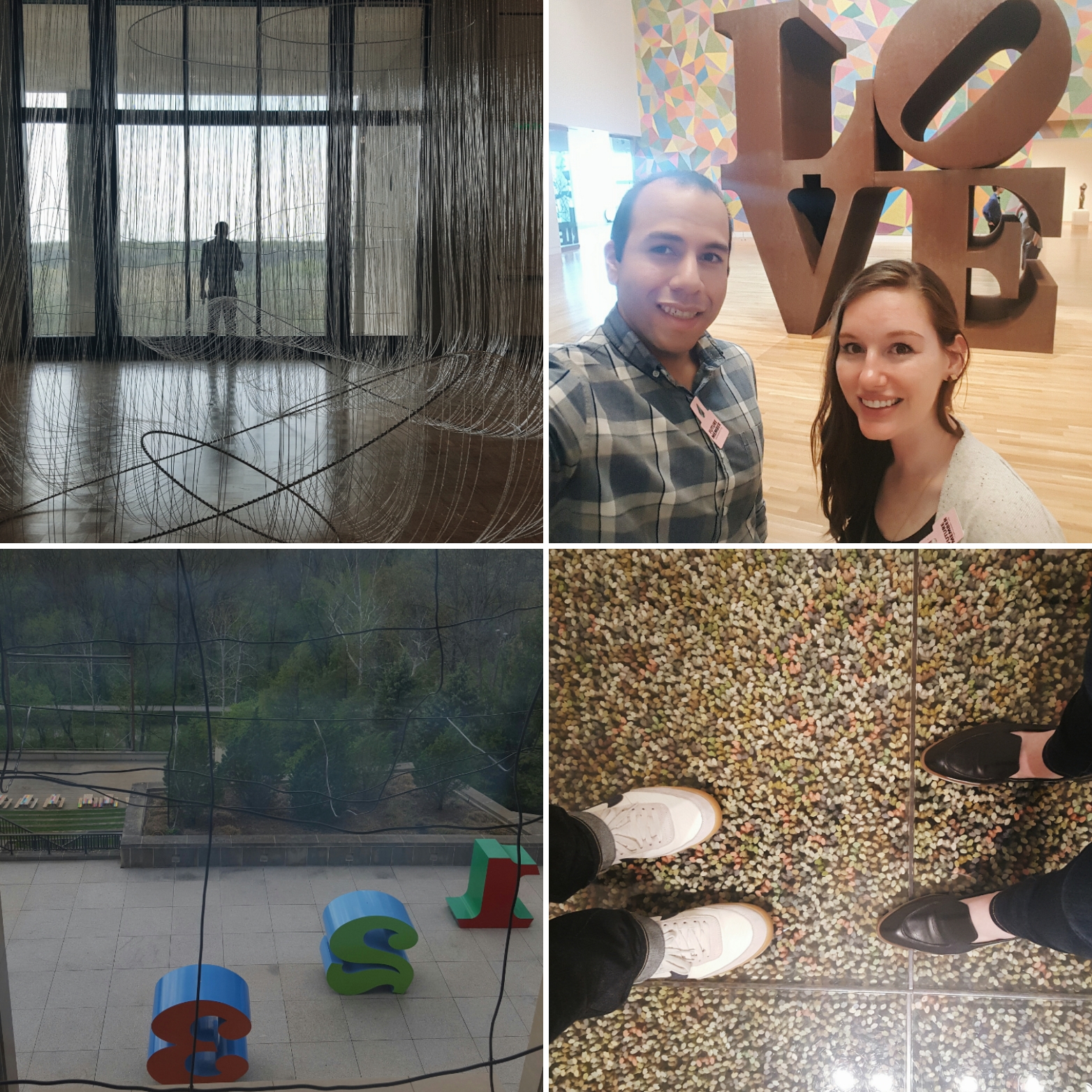 A collage of photos taken at the Indianapolis Museum of Art