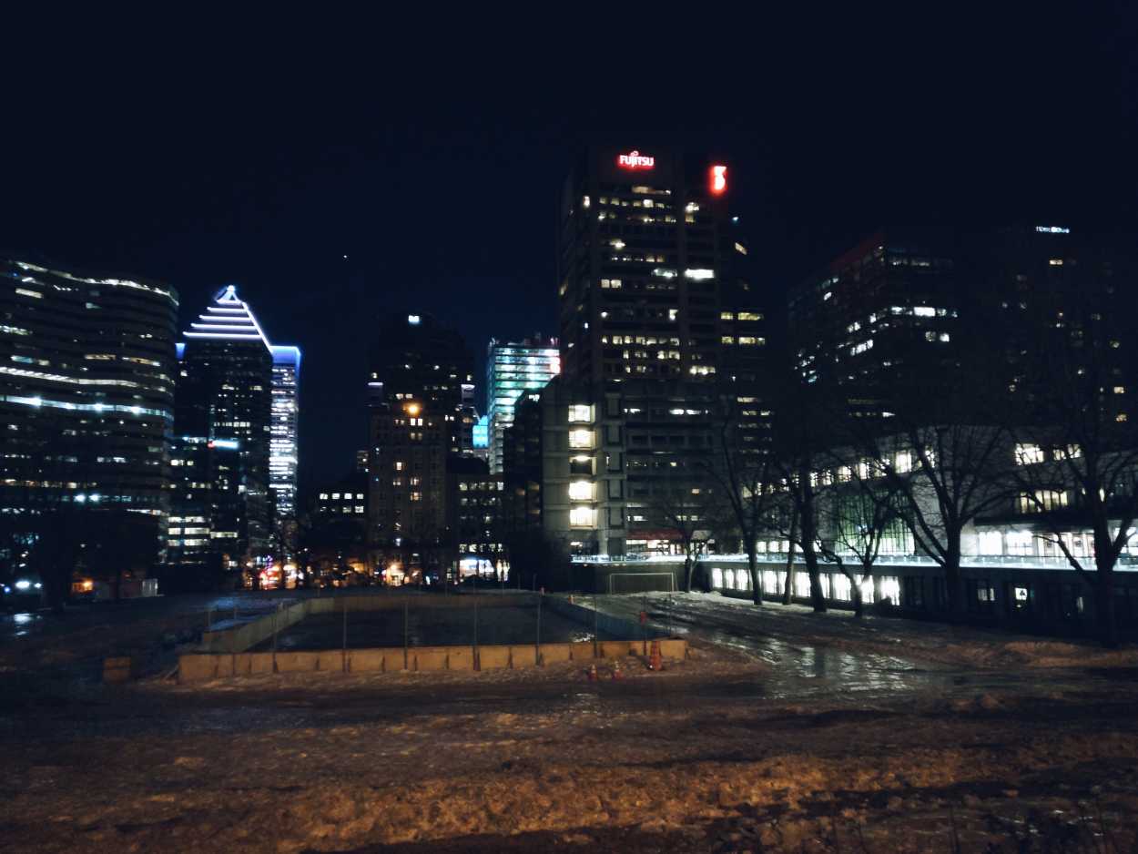View of the Montreal Skyline at night
