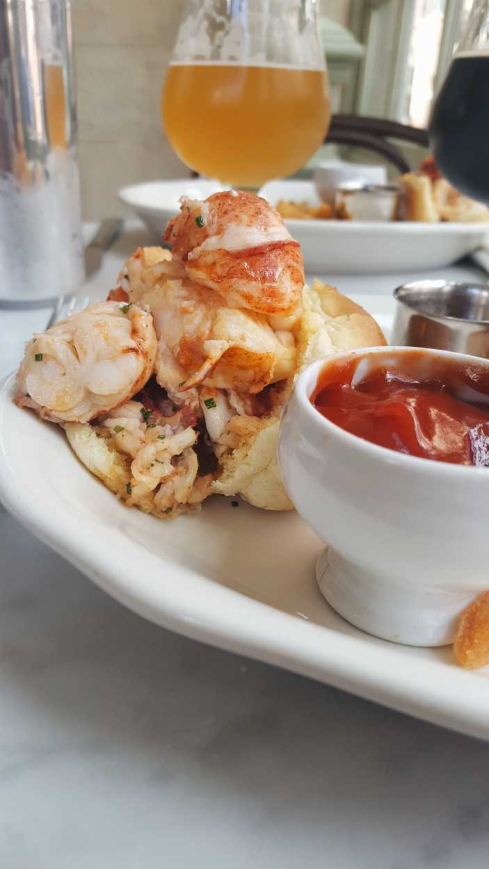 A half portion of a lobster roll