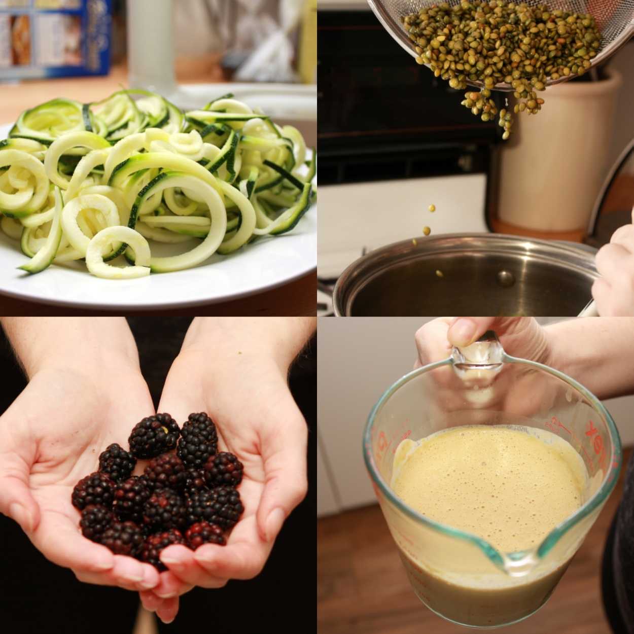 Four images of dishes in the Goop cleanse