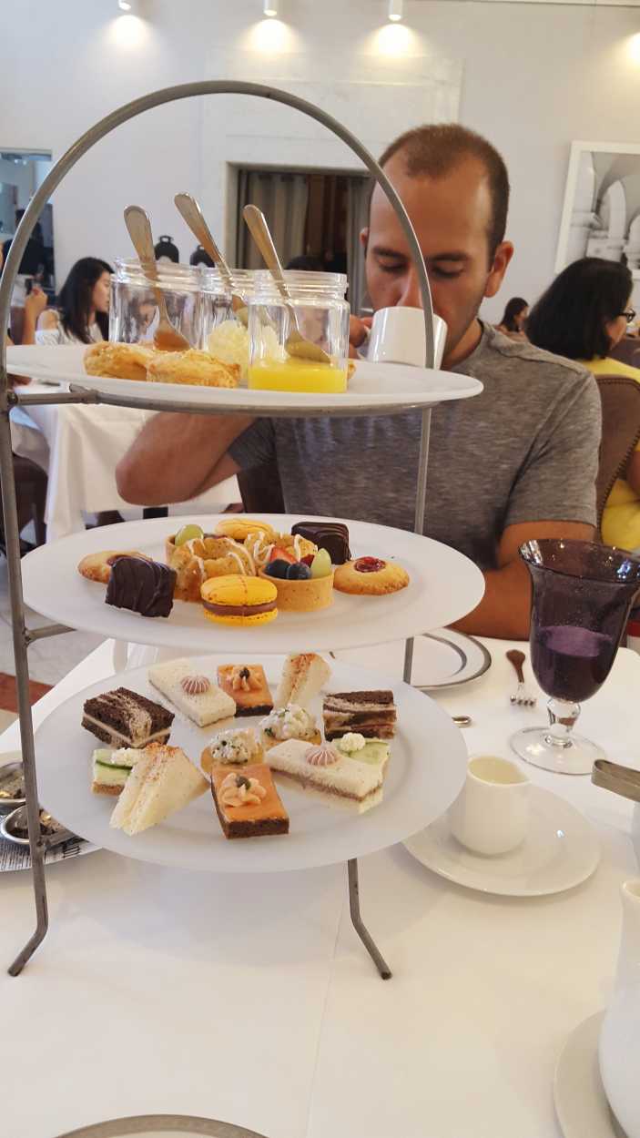 Michael enjoys Afternoon Tea at the Boston Public Library