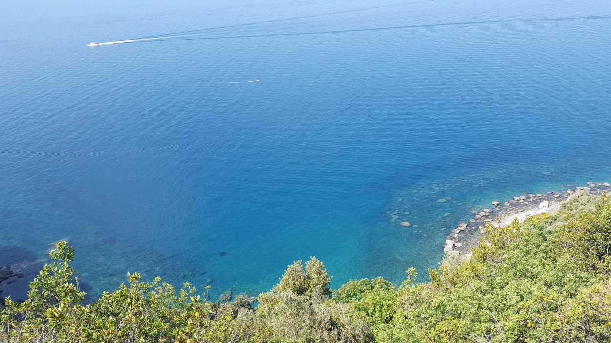 View of the blue water 