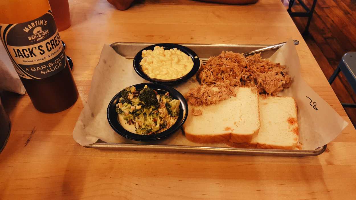 Platter of BBQ at Martin's 