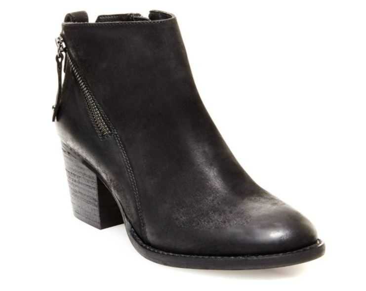 Black ankle boots with a zipper