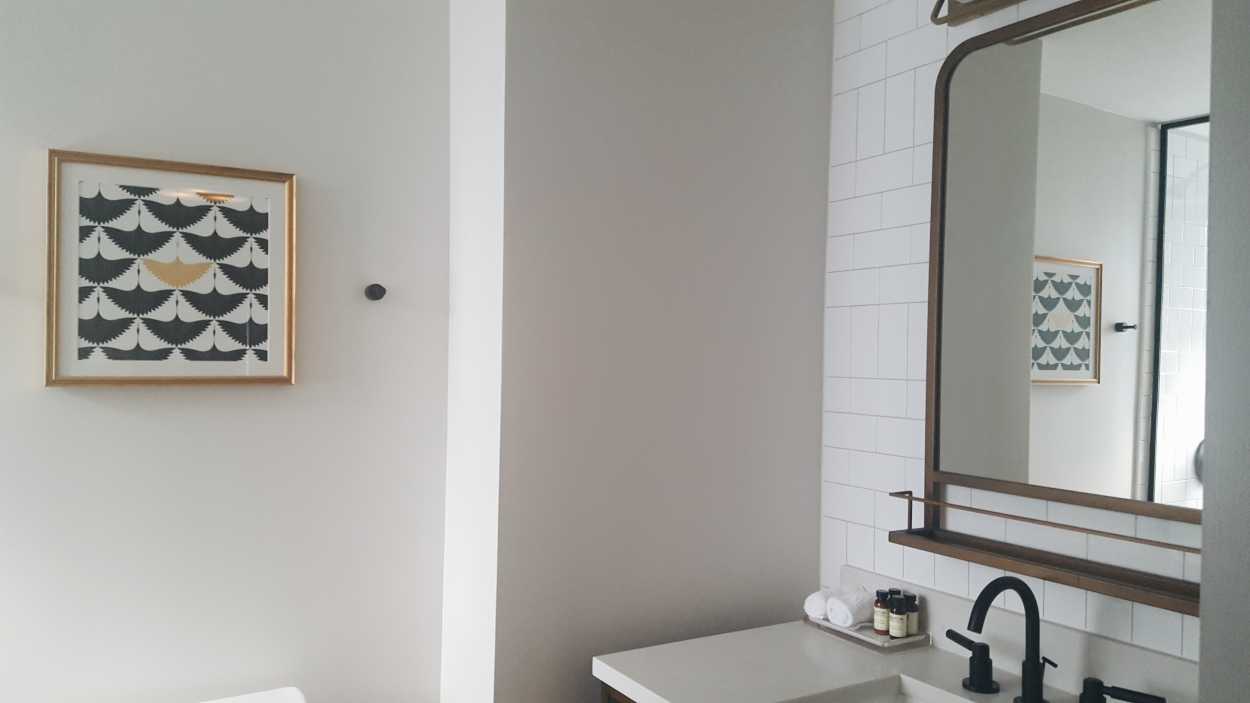A chic hotel bathroom 