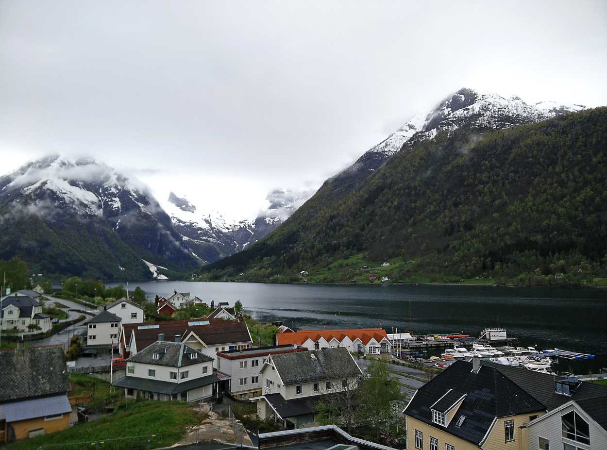 A look out over the mountains in the Sognefjord in Norway