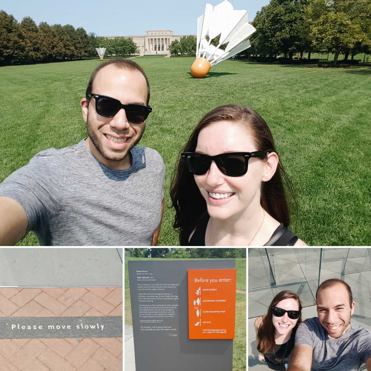 Alyssa and Michael in front of the Nelson-Atkins Museum