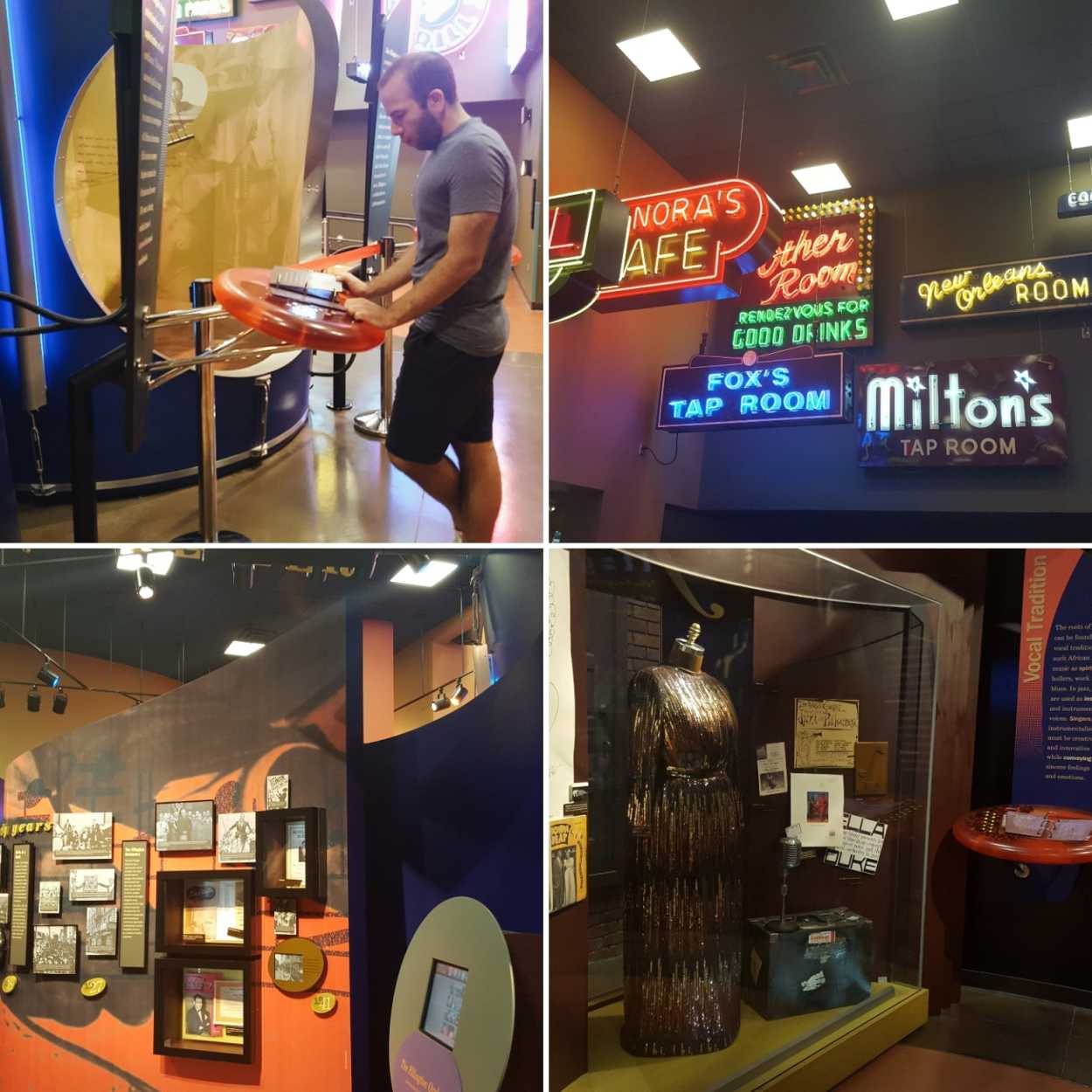 Collage of photos taken during a visit to the American Jazz Museum