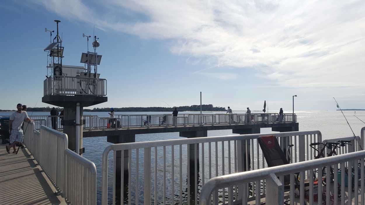 People fishing on the pier in Cedar Key