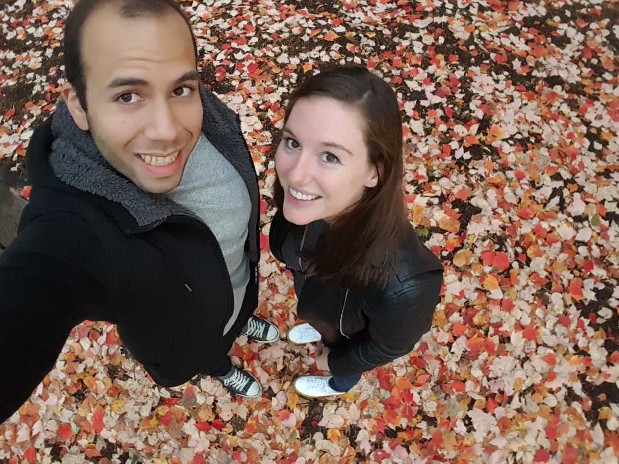 Alyssa and Michael take a selfie in Central Park