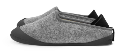 Grey slippers with a black base