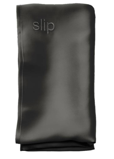 A black silk pillowcase