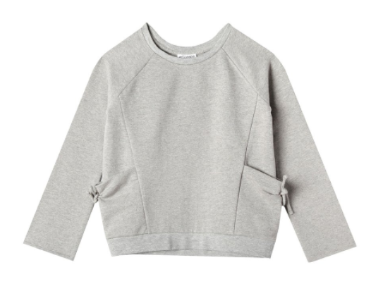 A grey sweatshirt with pockets