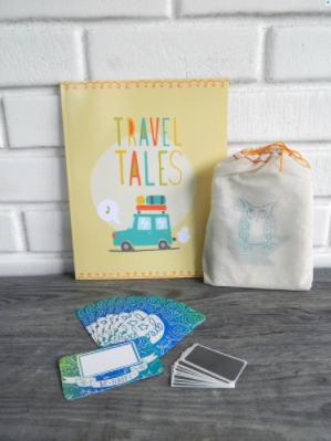 A travel kit with fun things for kids