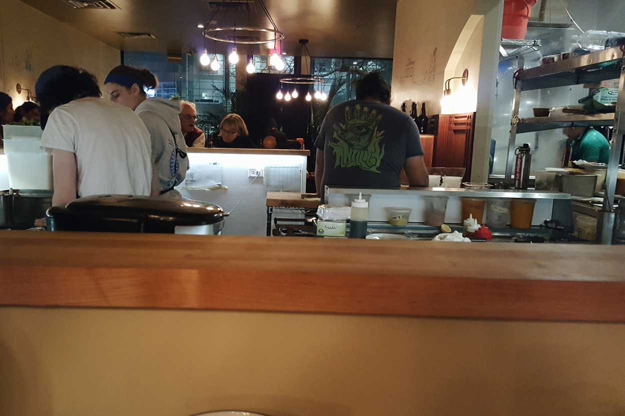 an open kitchen at food by north in Providence
