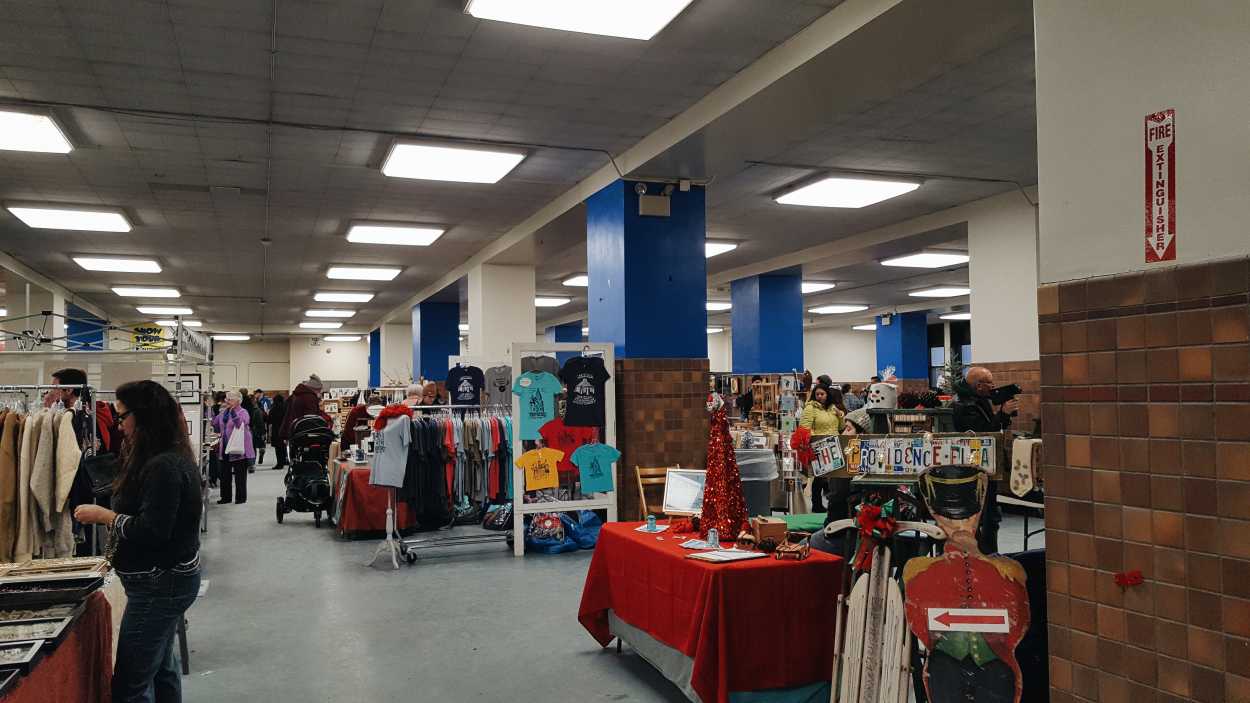 Providence Holiday Flea market is held inside