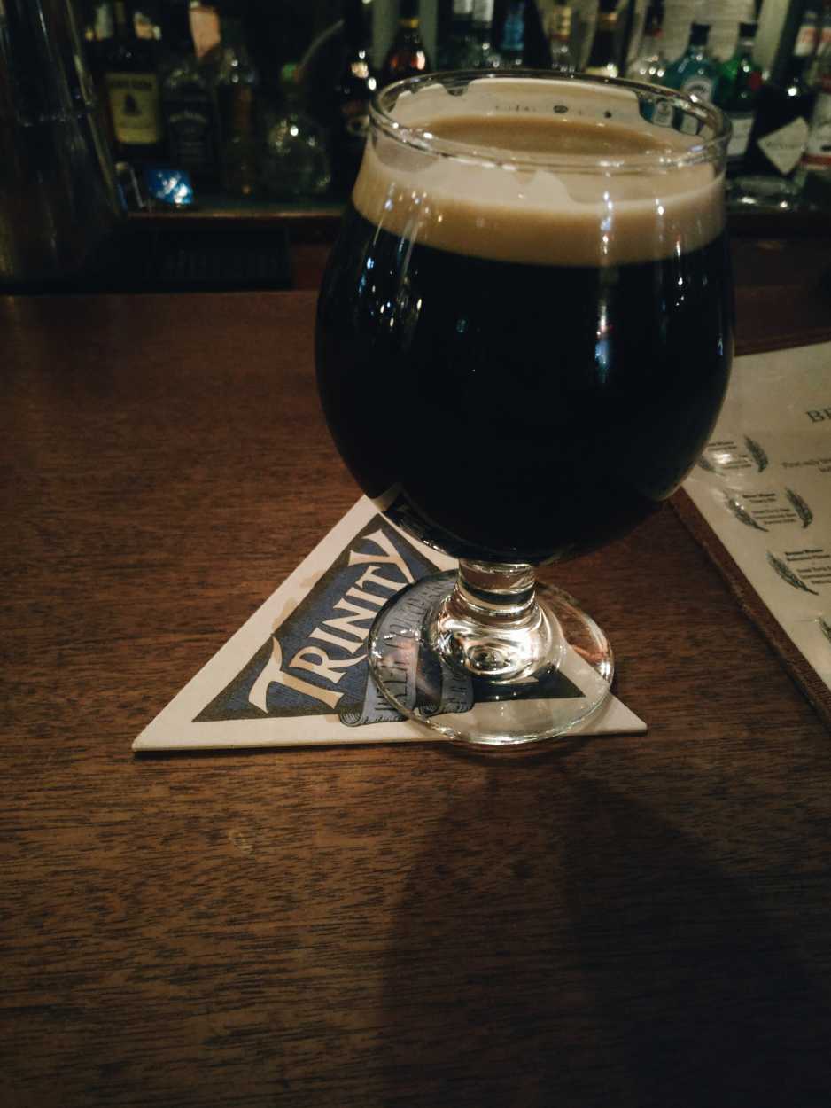 A snifter of beer from Trinity Brewhouse in Providence