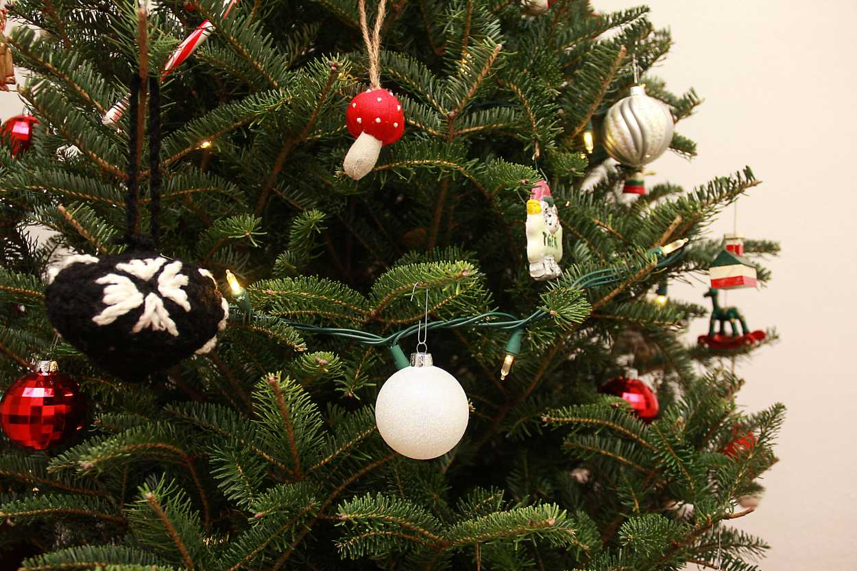 A Christmas Tree with ornaments