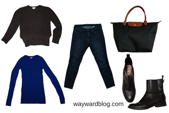 winter airplane travel outfit winter airplane travel outfit of sweaters, jeans, and boots