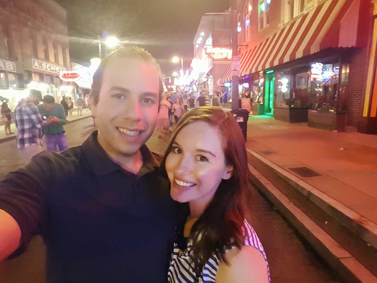 Alyssa and Michael on Beale Street in Memphis 