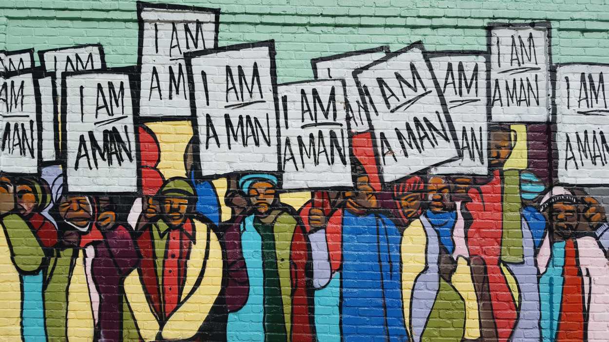 I am a Man mural in Memphis