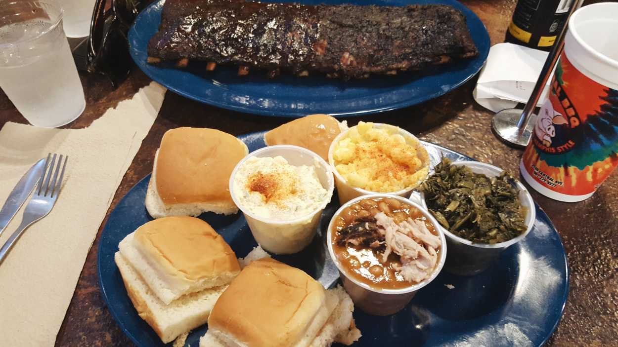 A platter of Central BBQ Memphis Ribs