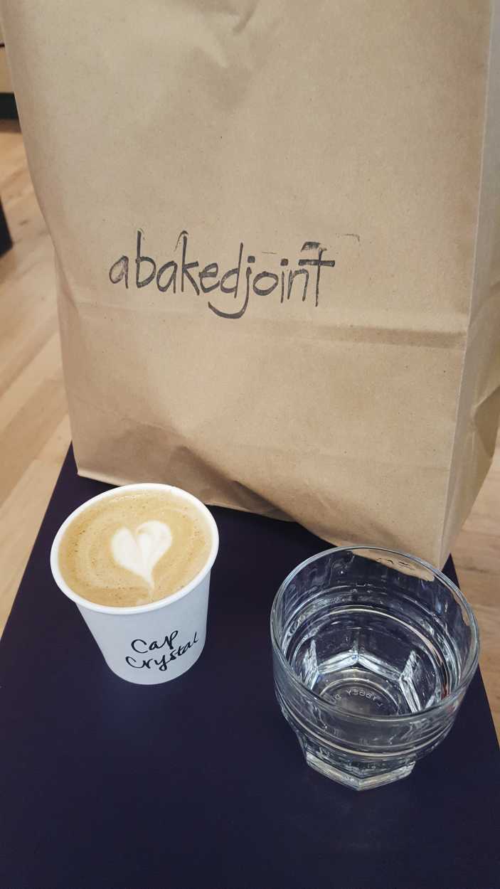 a baked joint brown bag and coffee 