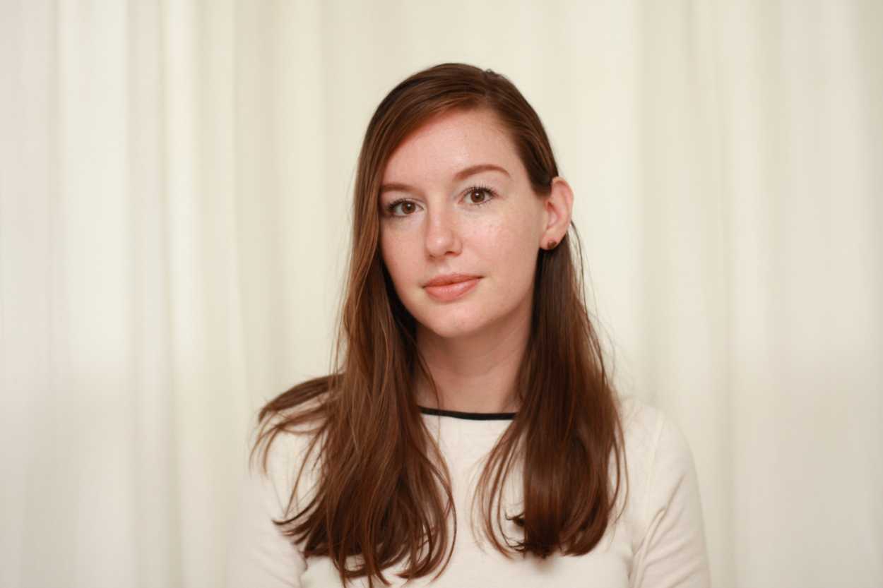 a woman with long hair