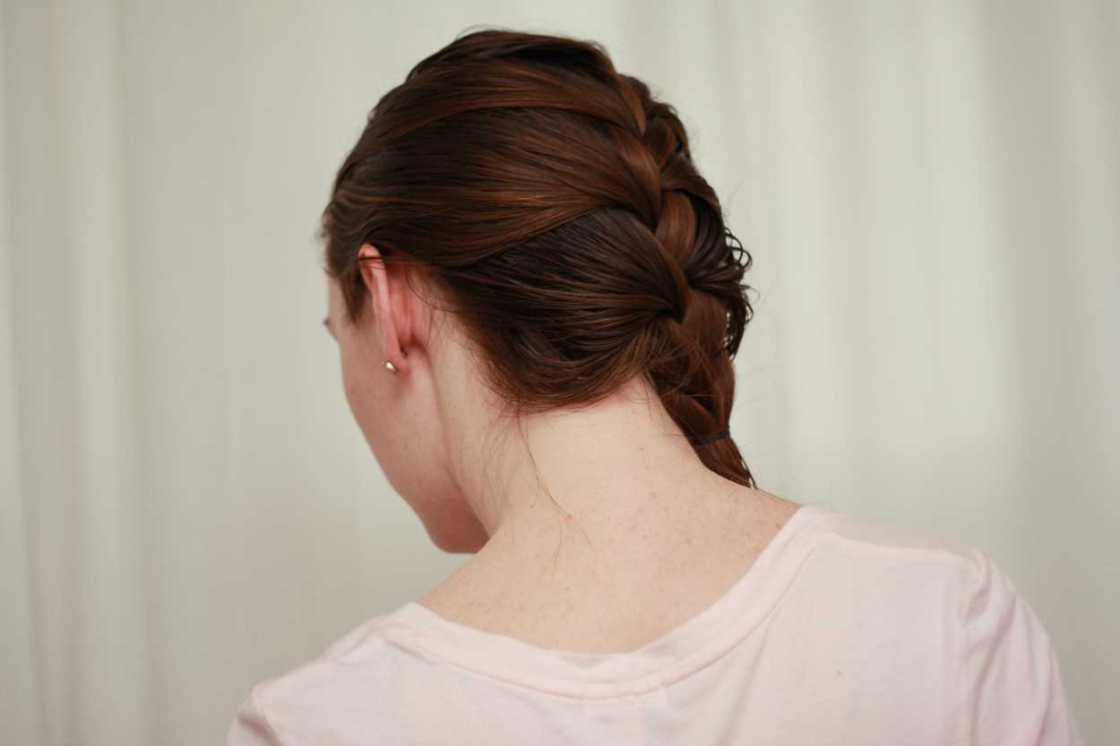close up of a French braid