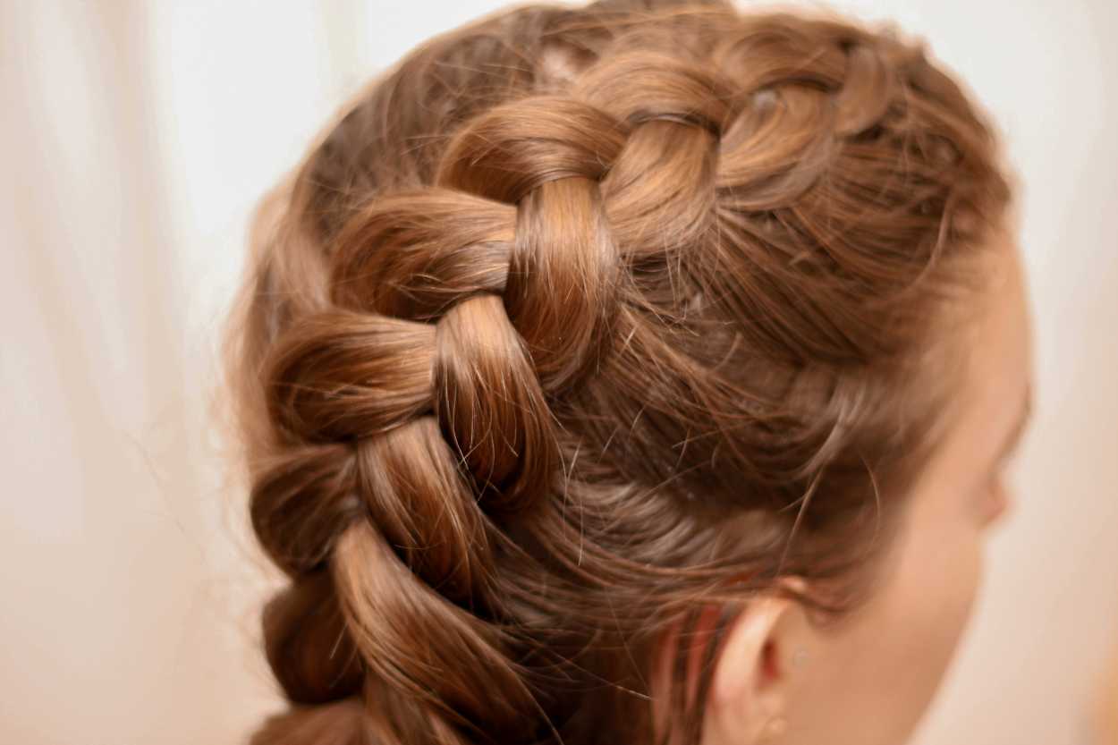 close up of a Dutch braid