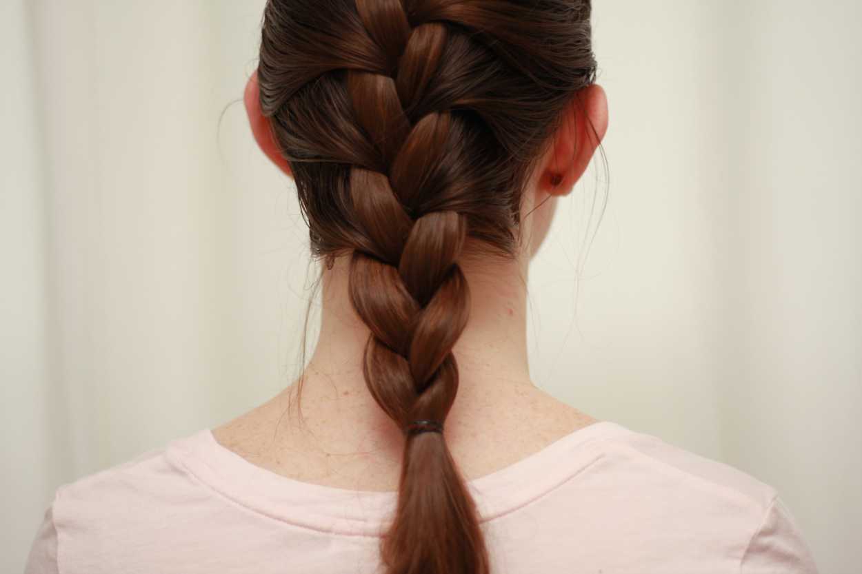 close up of a French braid