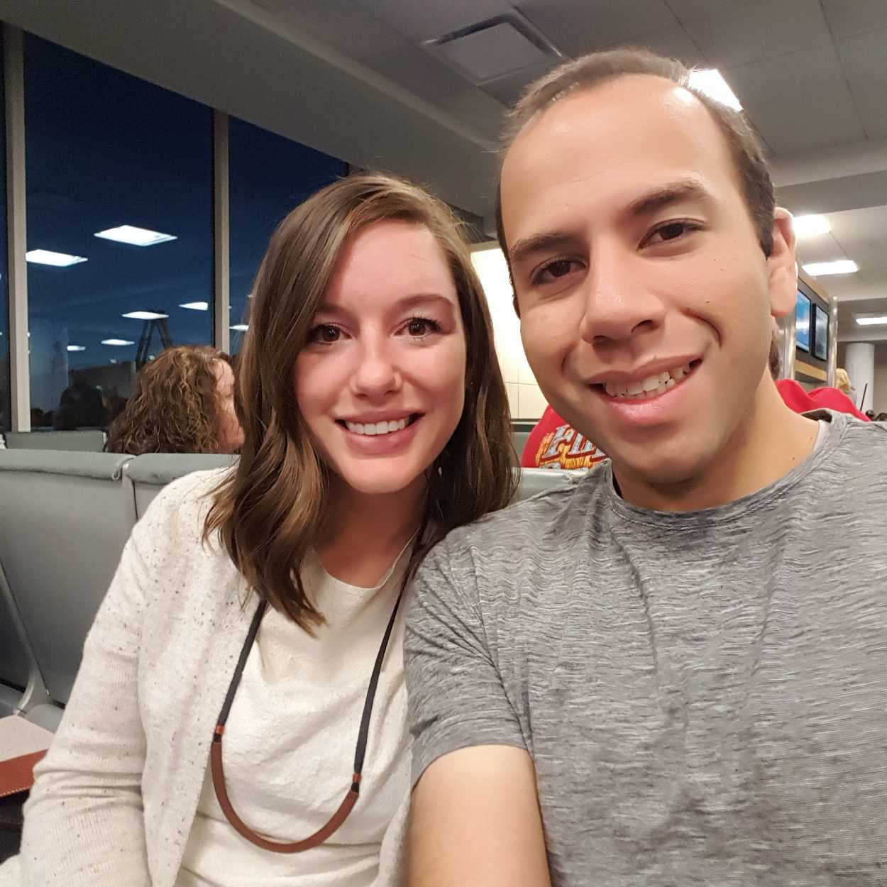 Alyssa and Michael at the airport