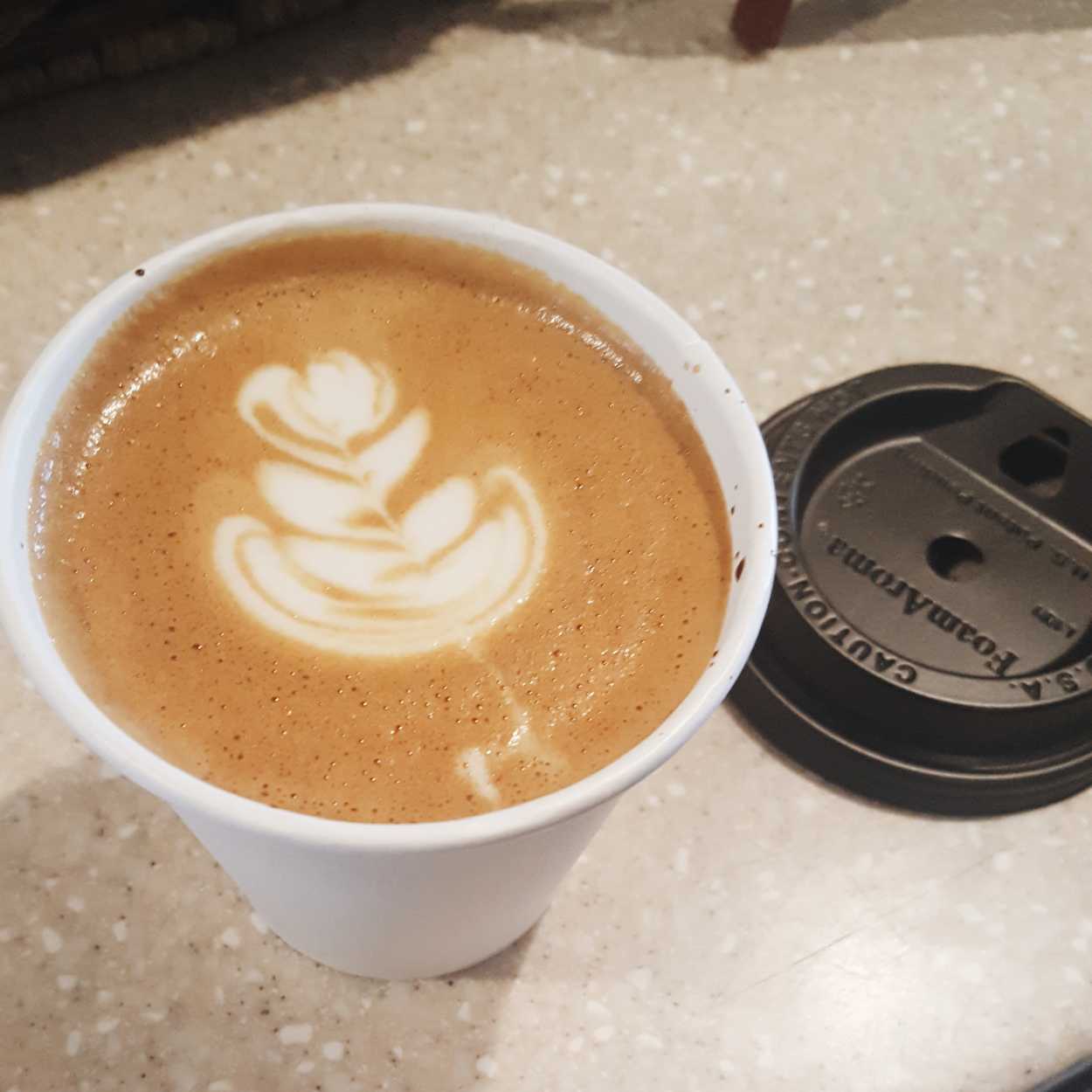 A cappuccino from Lucky Goat Coffee