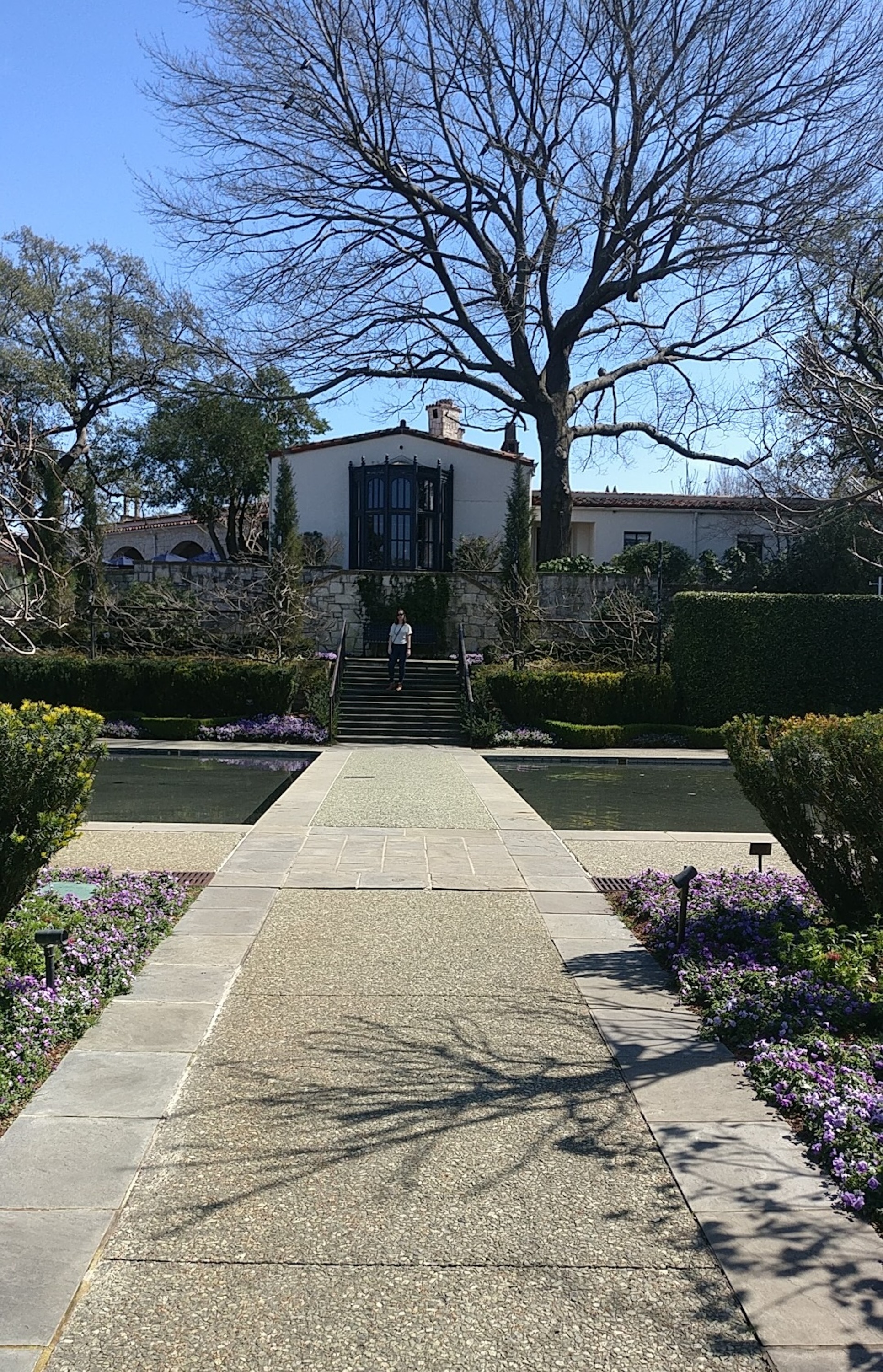 Alyssa descends the steps at the Dallas Arboretum and Botanical Gardens