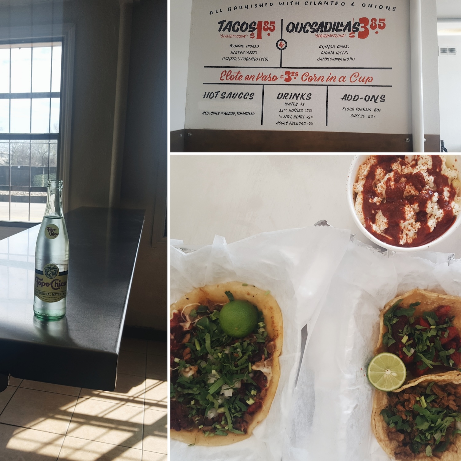 Collage of photos taken at Trompo in Dallas