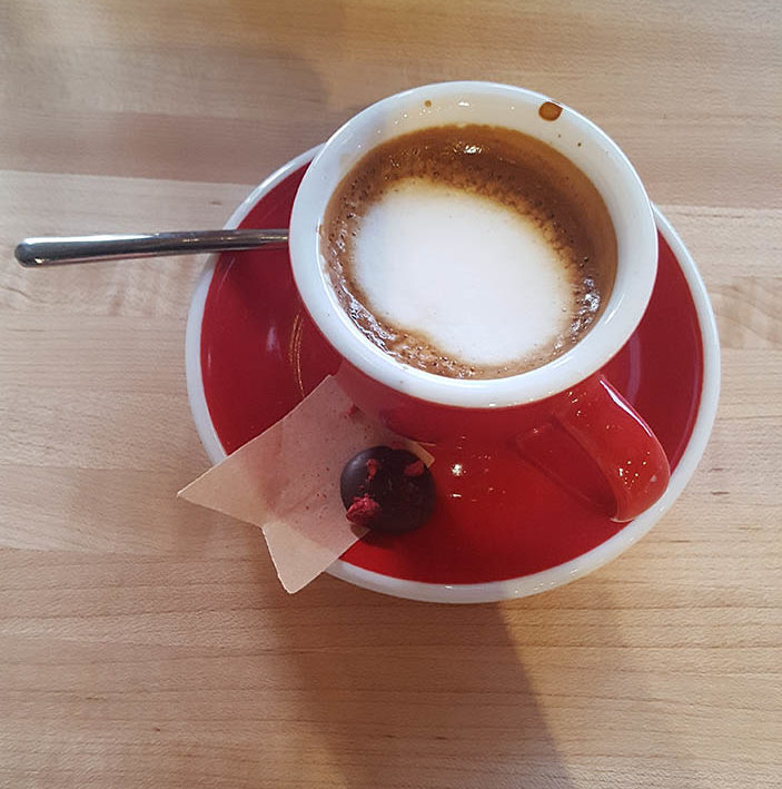 A Macchiato from De Fer Coffee and Tea in Pittsburgh