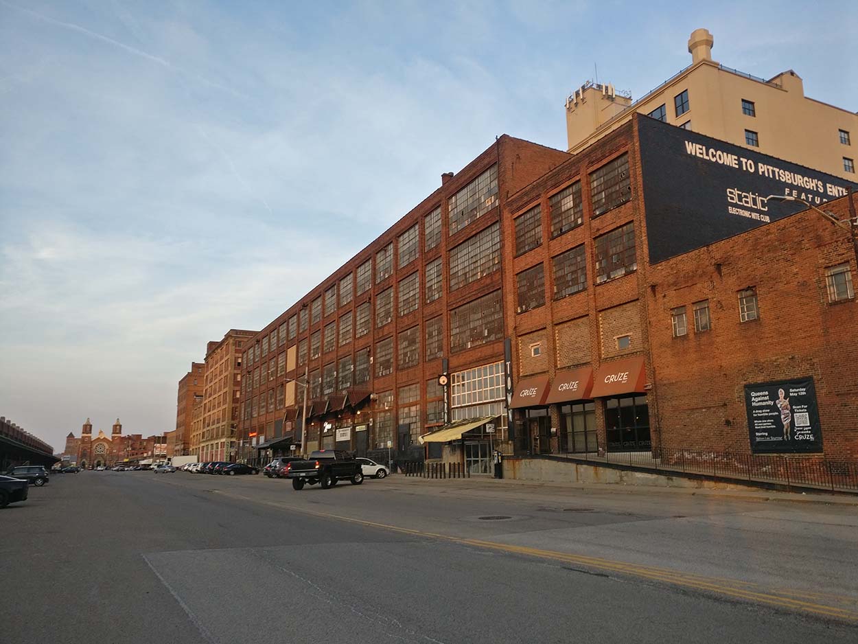 A brick building in Pittsburgh's Strip District