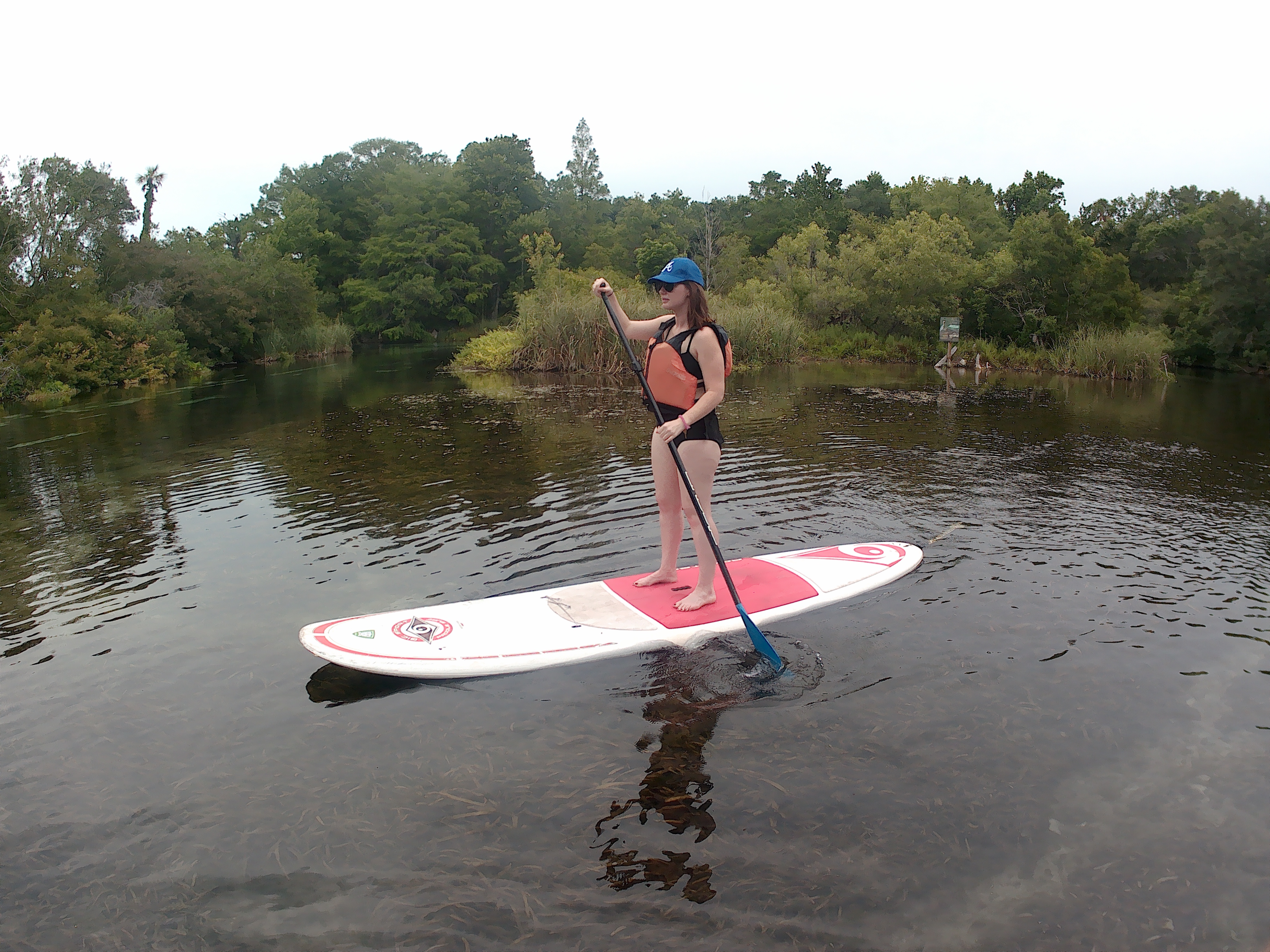 Alyssa paddles on the Weeki Wachee River