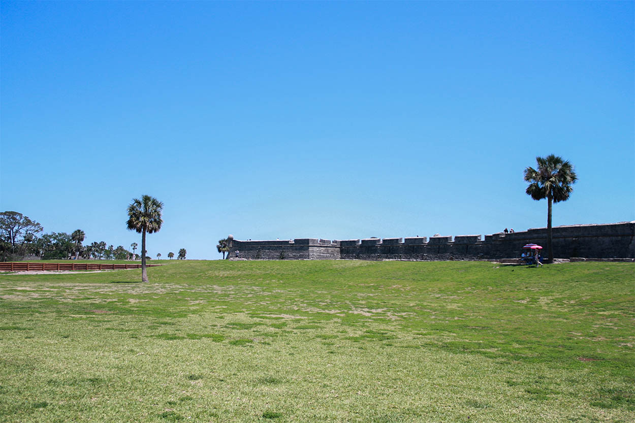 View of the fort walls at the Castillo de San Marcos
