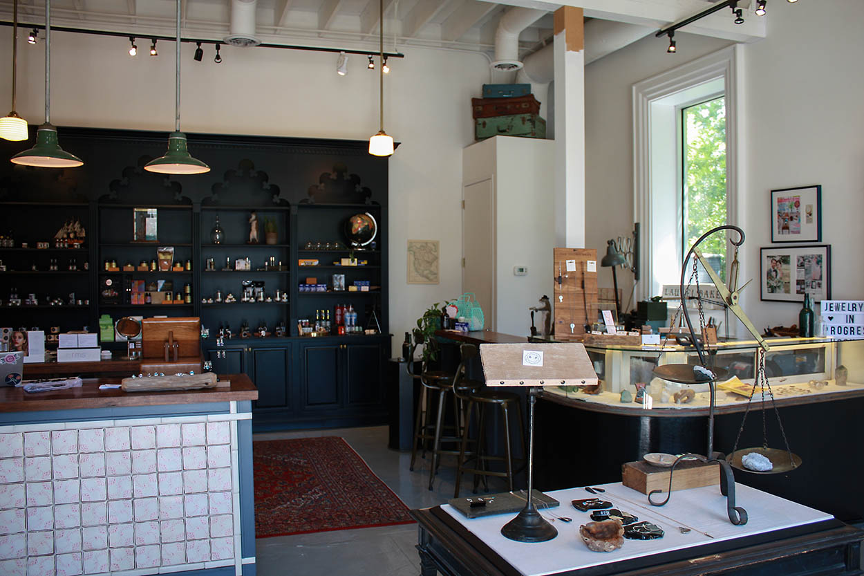 Interior of Rosy Cheek Anchor Boutique apothecary shop in St. Augustine