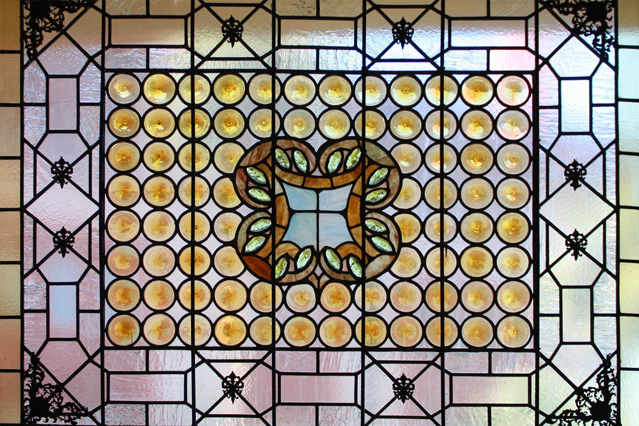 A Tiffany glass window at Flagler College