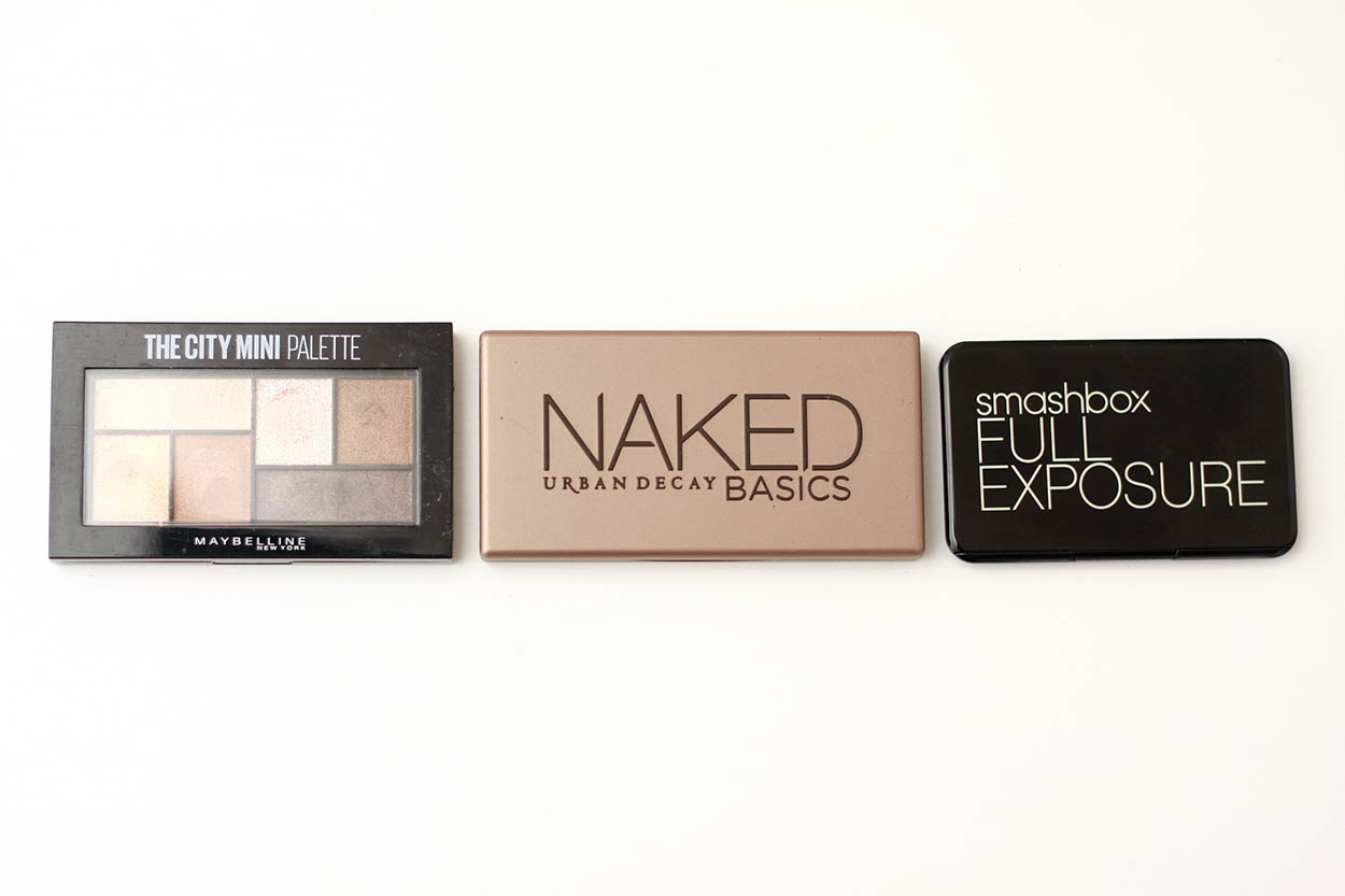 Three travel eyeshadow palettes