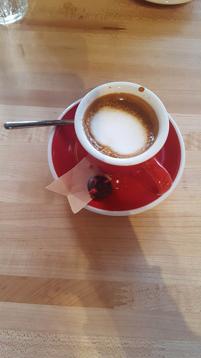 A Macchiato from De Fer Coffee and Tea in Pittsburgh