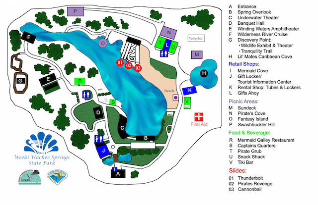 A map for Weeki Wachee park
